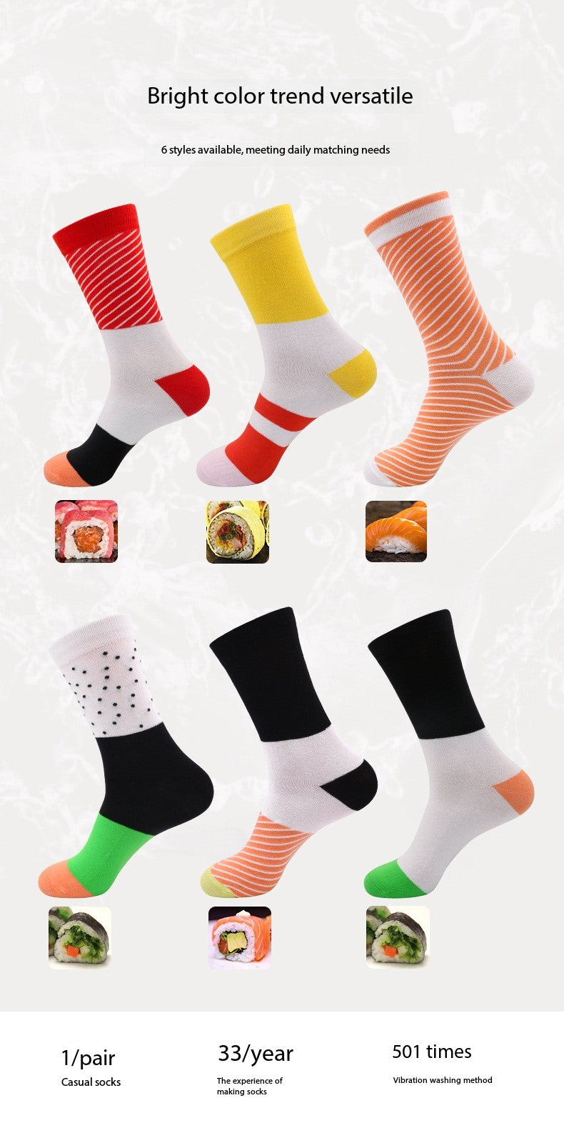 Sushi Socks Gift Box – Funny Socks for Christmas & Birthday Gifts