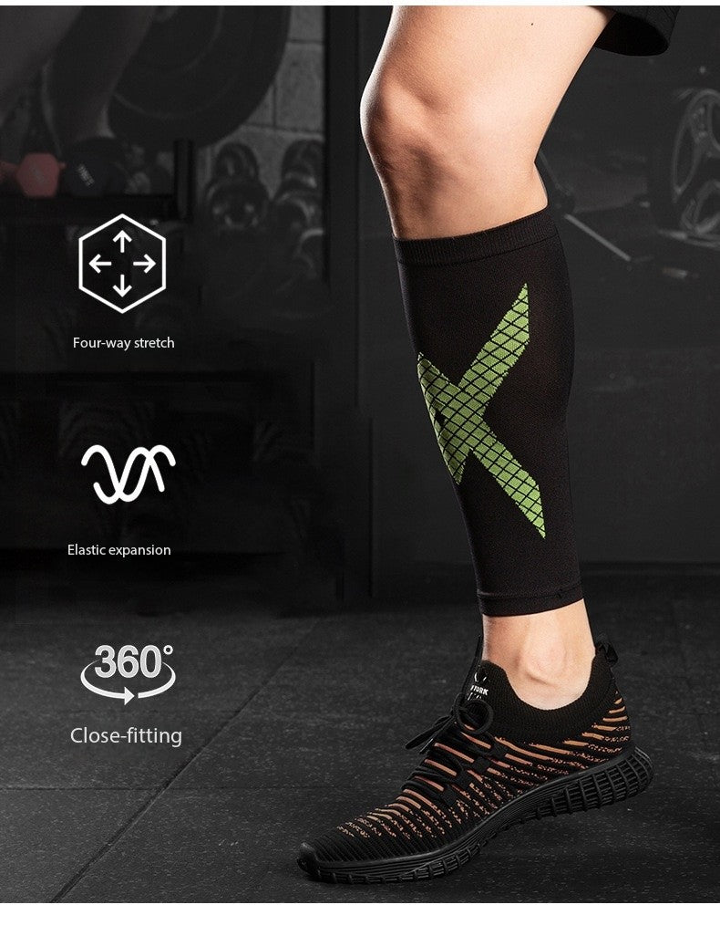 Striped Sports Compression Calf Sleeves – Professional Leg Support for Running, Gym & Outdoor Training