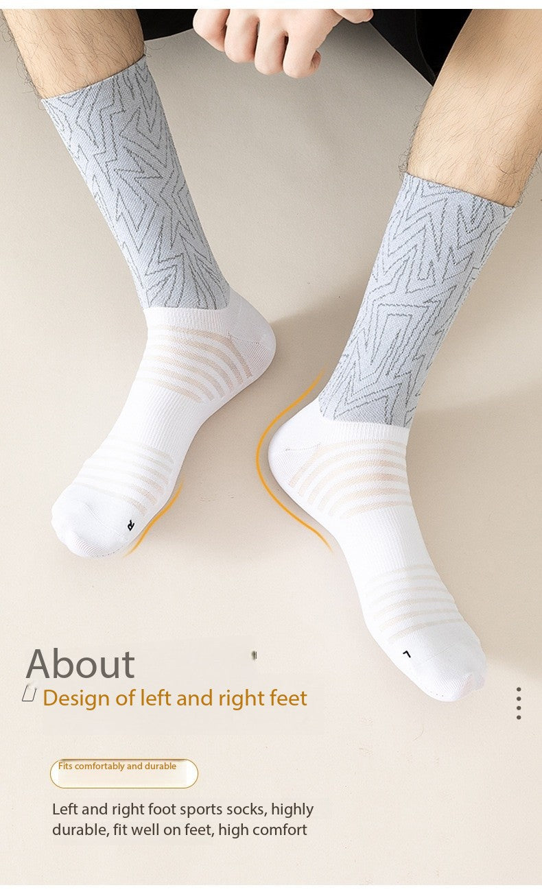 Professional Cycling Socks – Mid-Calf Reflective Sports Socks for Men & Women, Breathable & Quick-Dry