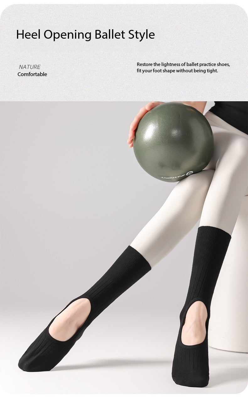 Women’s Open-Top Yoga Socks – Non-Slip Grip Pilates Socks, Breathable & Anti-Odor Workout Socks for Spring & Autumn