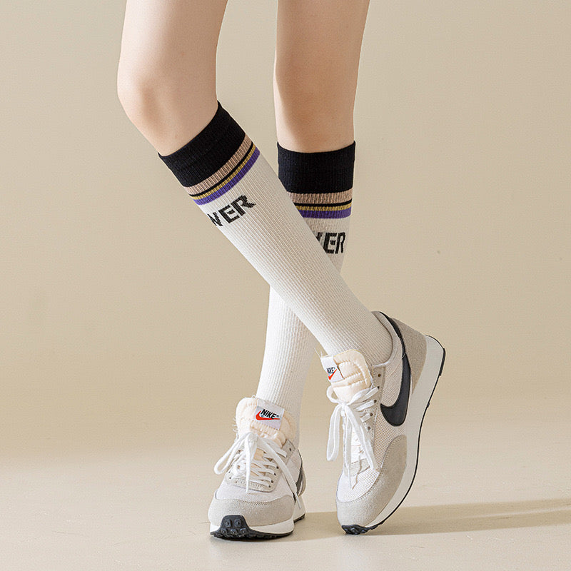 Women’s Calf-Length Compression Yoga Socks – Non-Slip Grip Socks for Pilates, Running, Jump Rope & Training