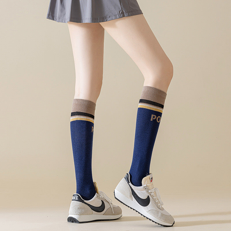 Women’s Calf-Length Compression Yoga Socks – Non-Slip Grip Socks for Pilates, Running, Jump Rope & Training