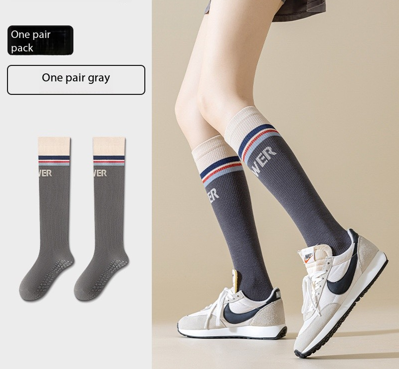 Women’s Calf-Length Compression Yoga Socks – Non-Slip Grip Socks for Pilates, Running, Jump Rope & Training