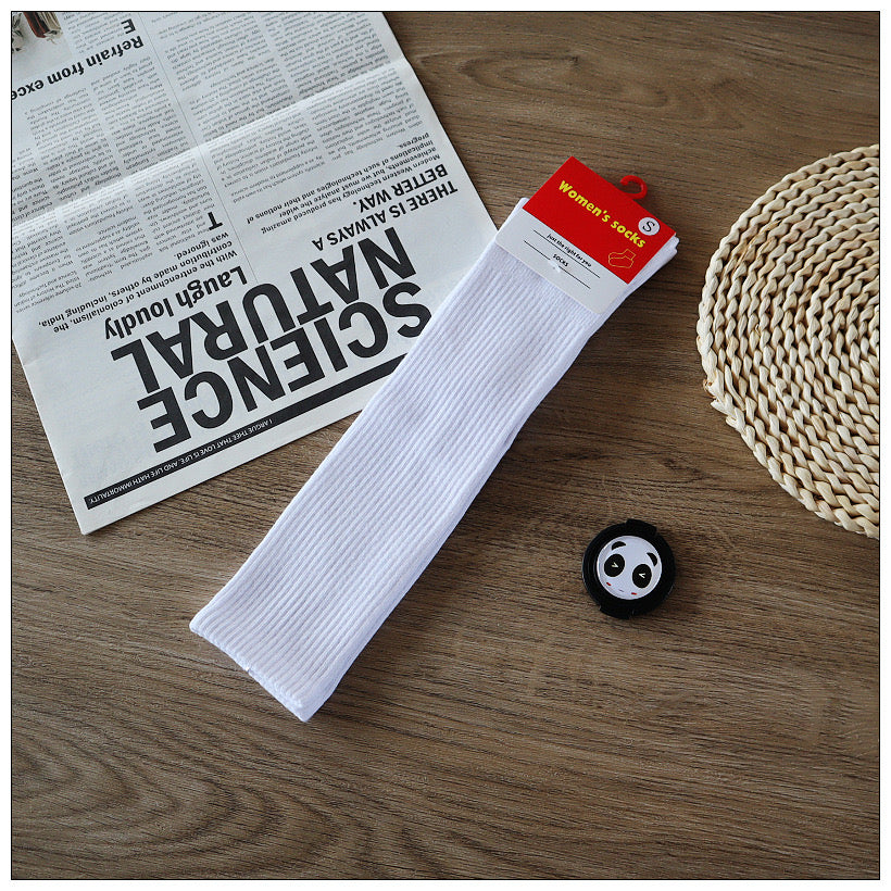 Student’s Long White Knee-High Socks – Lightweight  & Sports Style