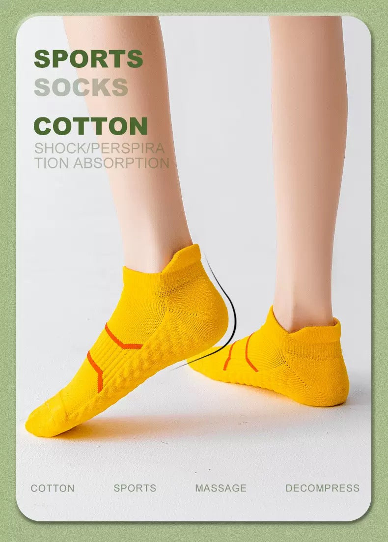 Women’s Low-Cut Sports Socks – Summer Breathable Towel Sole Non-Slip Running & Training Ankle Socks