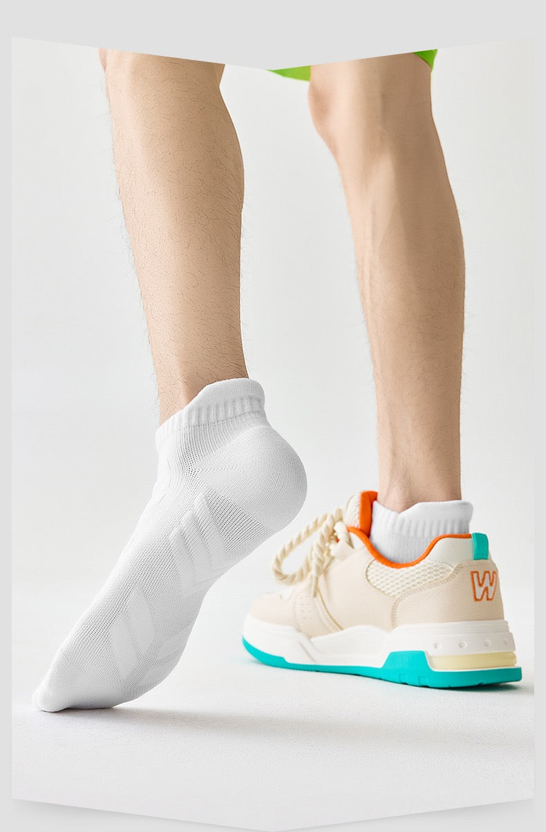 Men’s Running Socks – (Plus Size Available)Summer Short Ankle Sports Socks with Terry Cushion, Sweat-Wicking & Odor Control