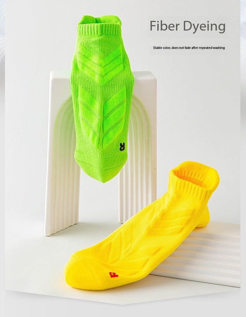 Men’s Running Socks – (Plus Size Available)Summer Short Ankle Sports Socks with Terry Cushion, Sweat-Wicking & Odor Control