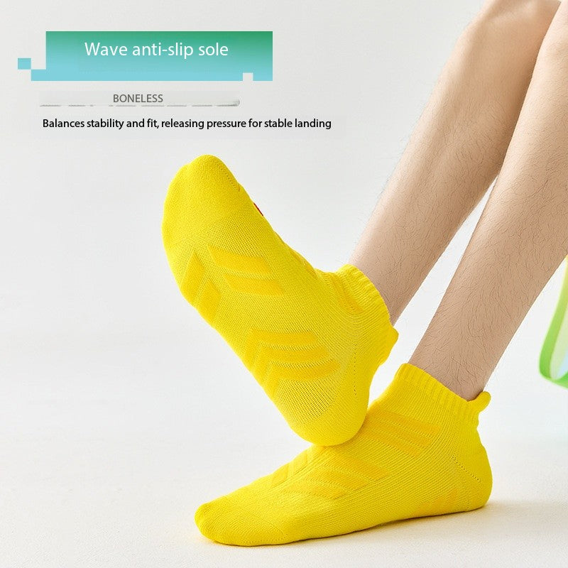 Men’s Running Socks – (Plus Size Available)Summer Short Ankle Sports Socks with Terry Cushion, Sweat-Wicking & Odor Control