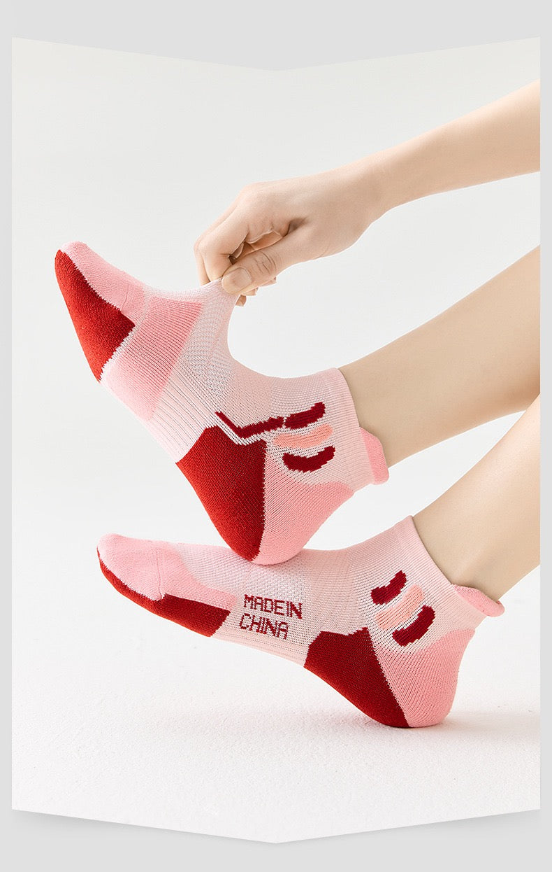 Women’s Running Socks – Summer Short Sports Socks with Terry Cushion, Sweat-Wicking & Odor Control for Running & Badminton