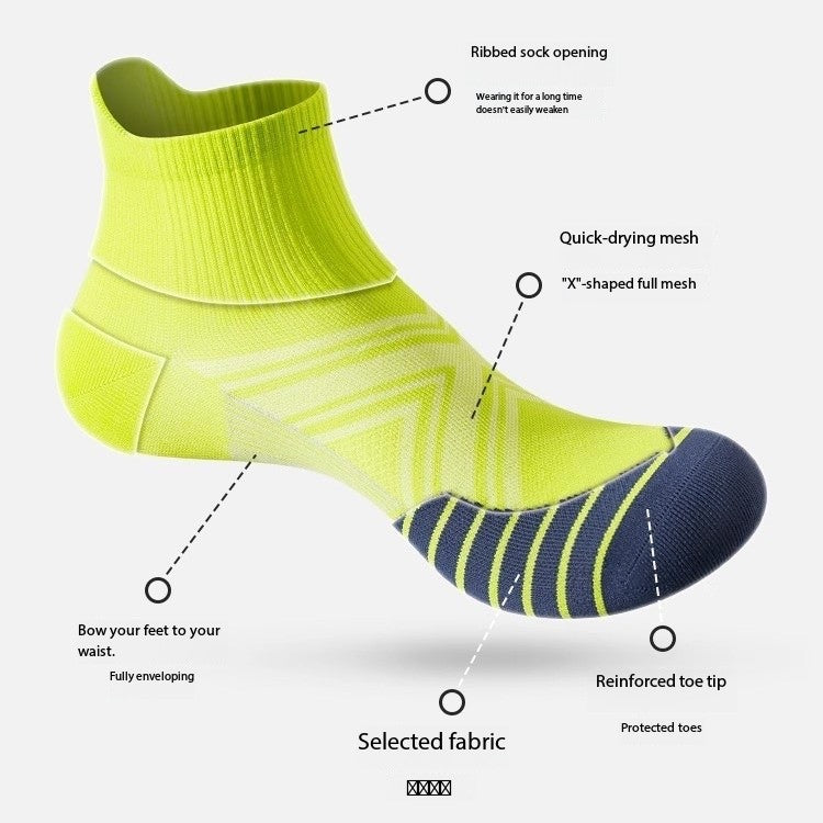Men’s Quick-Dry Running Socks – Lightweight Breathable Mid-Calf Sports Socks for Marathon & Summer Training