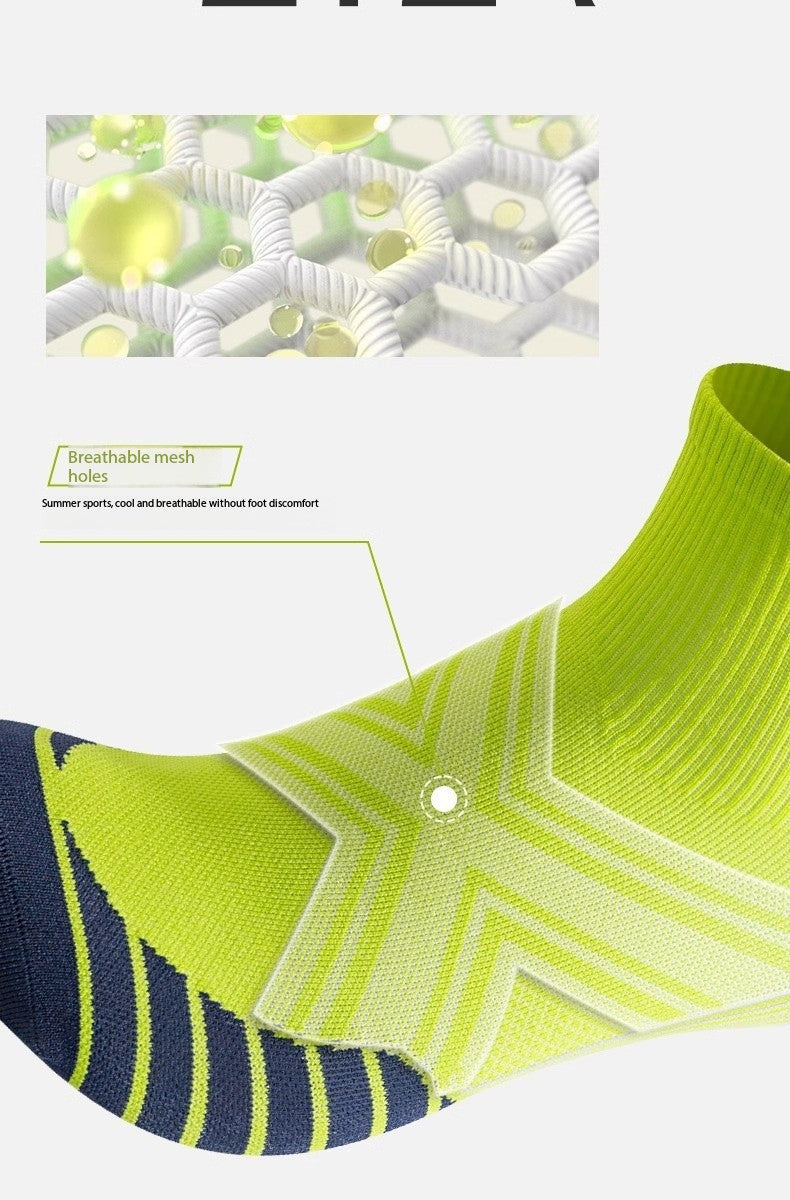 Men’s Quick-Dry Running Socks – Lightweight Breathable Mid-Calf Sports Socks for Marathon & Summer Training