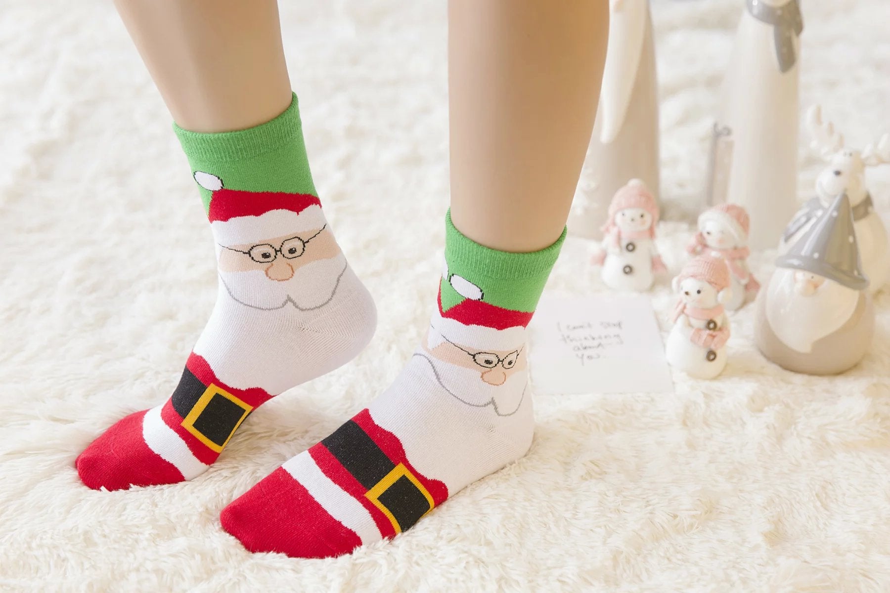 Christmas Socks Gift Box – 5 Pairs Cotton Crew Socks