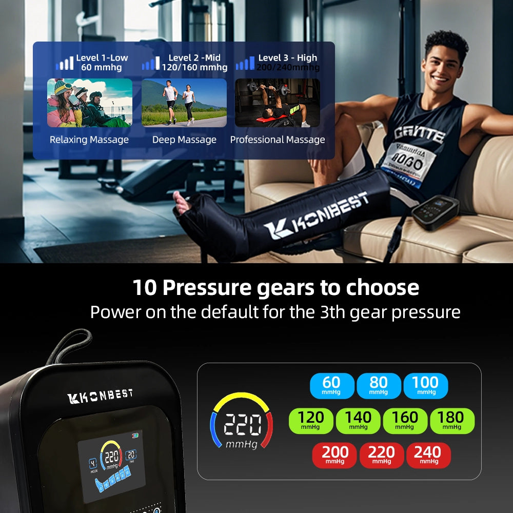 Wave Compression Massage Boots – Leg & Foot Recovery with 6 Airbags & Adjustable Modes