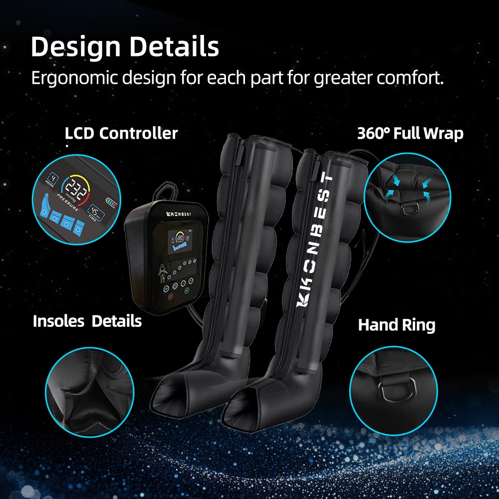 Wave Compression Massage Boots – Leg & Foot Recovery with 6 Airbags & Adjustable Modes