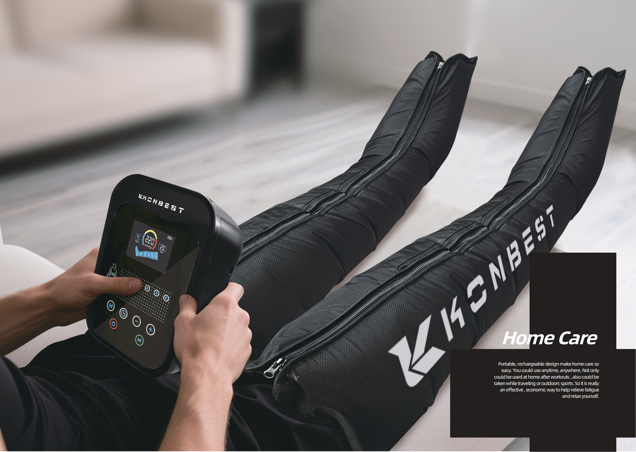 Wave Compression Massage Boots – Leg & Foot Recovery with 6 Airbags & Adjustable Modes