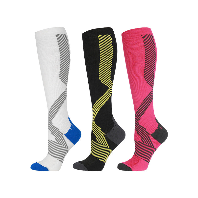 Professional Compression Sports Socks – Long Running & Marathon Socks for Men & Women | Calf Support Fitness Training Socks