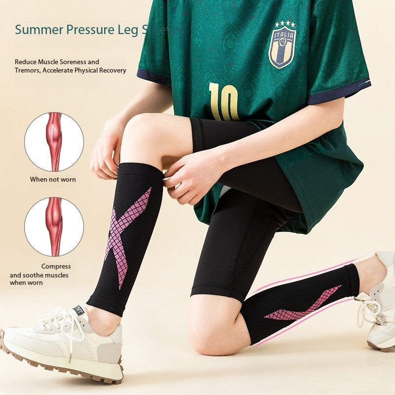 Striped Sports Compression Calf Sleeves – Professional Leg Support for Running, Gym & Outdoor Training