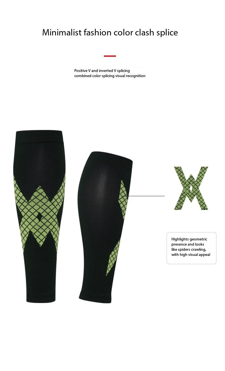 Striped Sports Compression Calf Sleeves – Professional Leg Support for Running, Gym & Outdoor Training