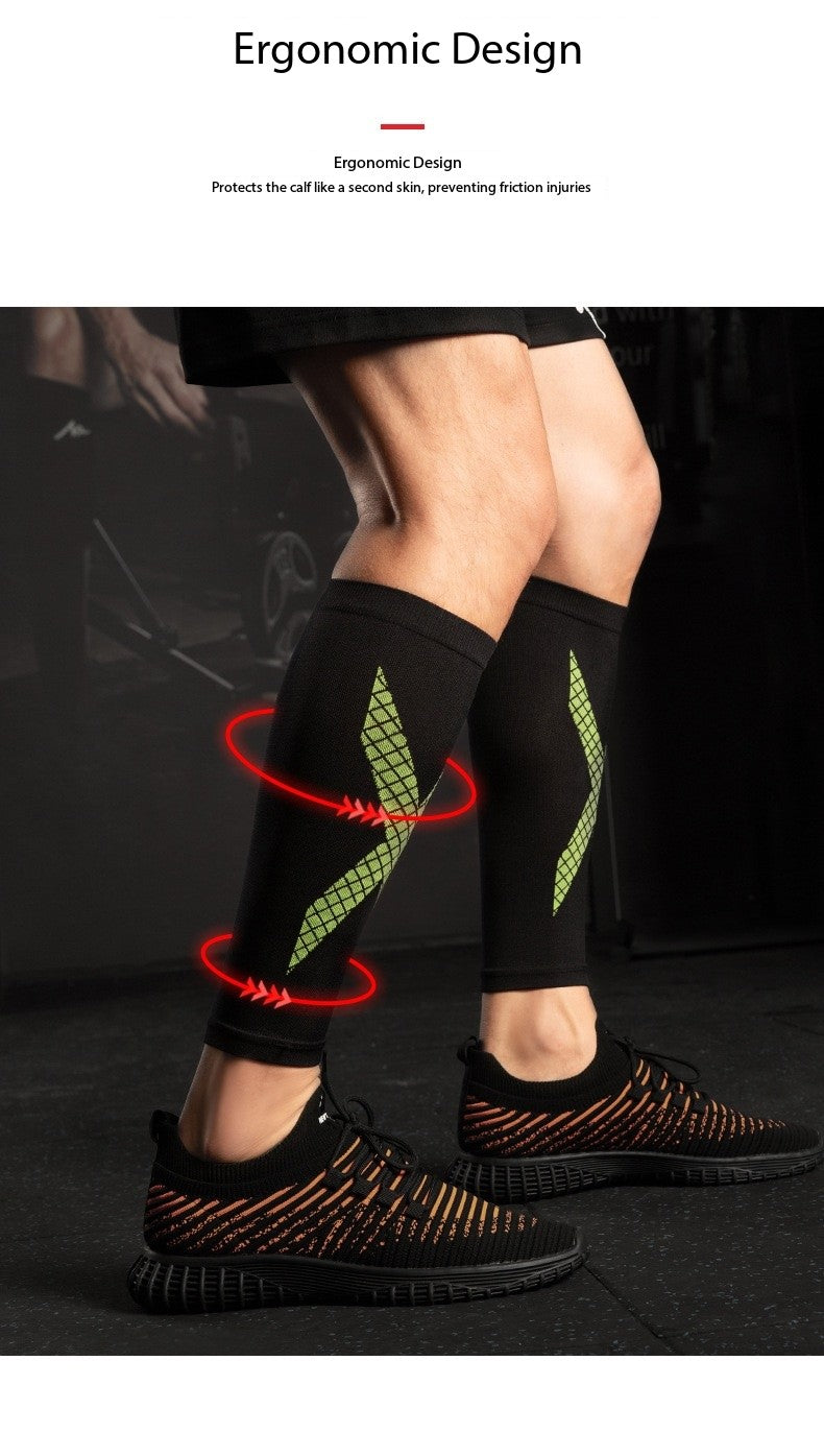 Striped Sports Compression Calf Sleeves – Professional Leg Support for Running, Gym & Outdoor Training