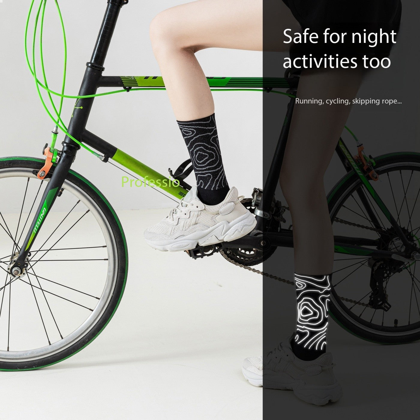 Professional Cycling Socks – Mid-Calf Reflective Sports Socks for Men & Women, Breathable & Quick-Dry