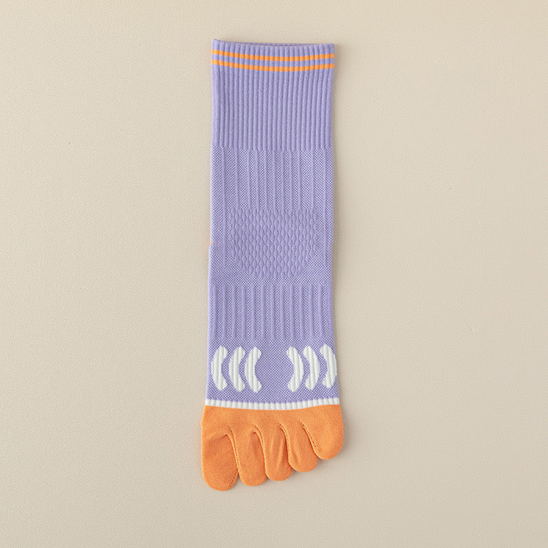 Women’s Yoga Toe Socks – Spring & Summer Mid-Calf Five-Toe Non-Slip Socks for Fitness, Jump Rope & Training