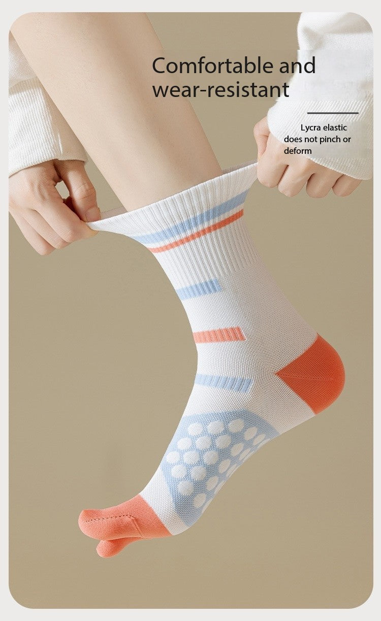 Women’s Yoga Toe Socks – Spring & Summer Mid-Calf Five-Toe Non-Slip Socks for Fitness, Jump Rope & Training
