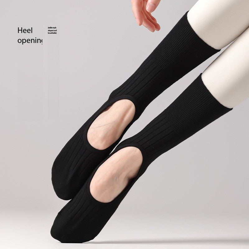 Women’s Open-Top Yoga Socks – Non-Slip Grip Pilates Socks, Breathable & Anti-Odor Workout Socks for Spring & Autumn