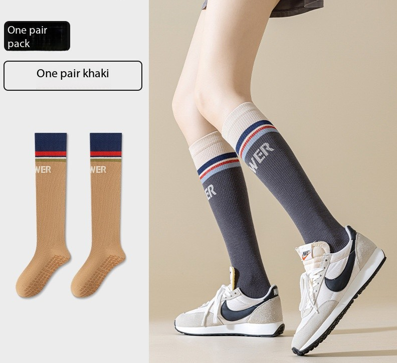 Women’s Calf-Length Compression Yoga Socks – Non-Slip Grip Socks for Pilates, Running, Jump Rope & Training