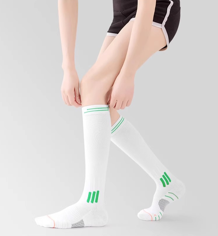 Women’s Compression Calf Socks – Spring & Autumn Sports Long Socks with Towel Sole, Sweat-Wicking & Anti-Odor