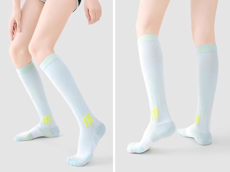 Women’s Compression Calf Socks – Spring & Autumn Sports Long Socks with Towel Sole, Sweat-Wicking & Anti-Odor