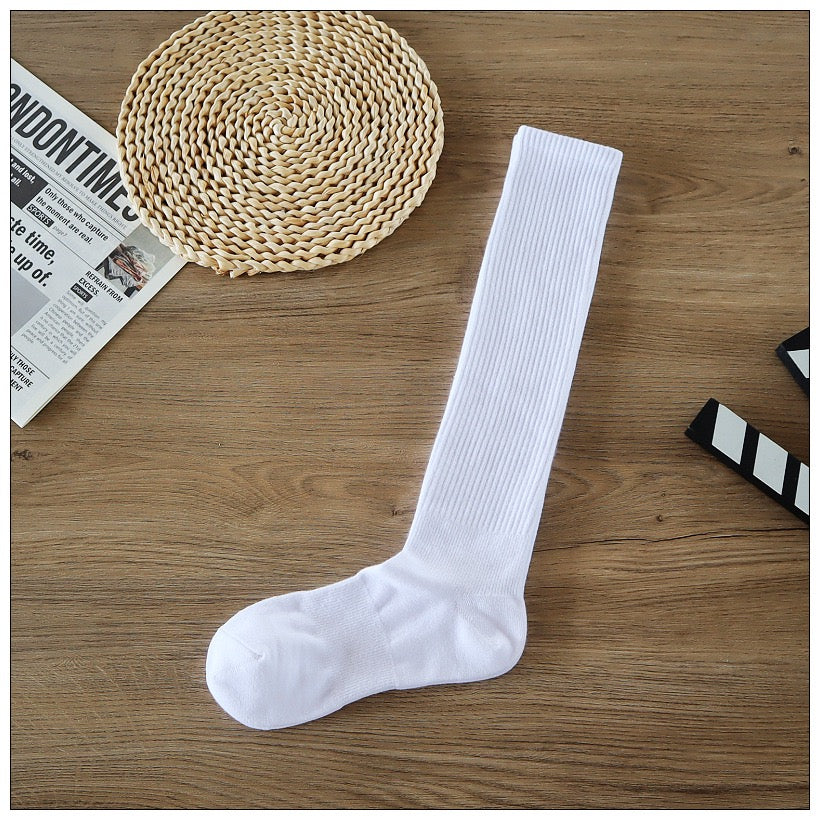 Student’s Long White Knee-High Socks – Lightweight  & Sports Style