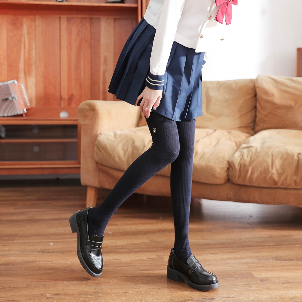 Student’s Over-the-Knee Long Socks – Combed Cotton High Tube Socks for Autumn & Winter