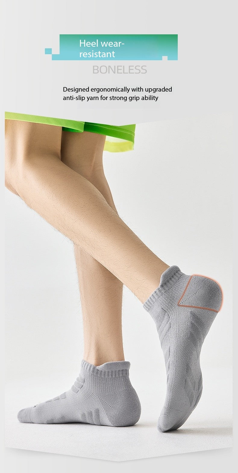 Men’s Running Socks – (Plus Size Available)Summer Short Ankle Sports Socks with Terry Cushion, Sweat-Wicking & Odor Control