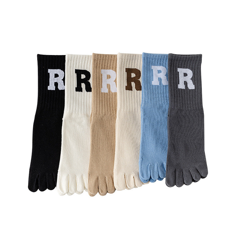 Women’s Yoga Toe Socks – Five-Finger Anti-Slip Mid-Calf Socks for Pilates