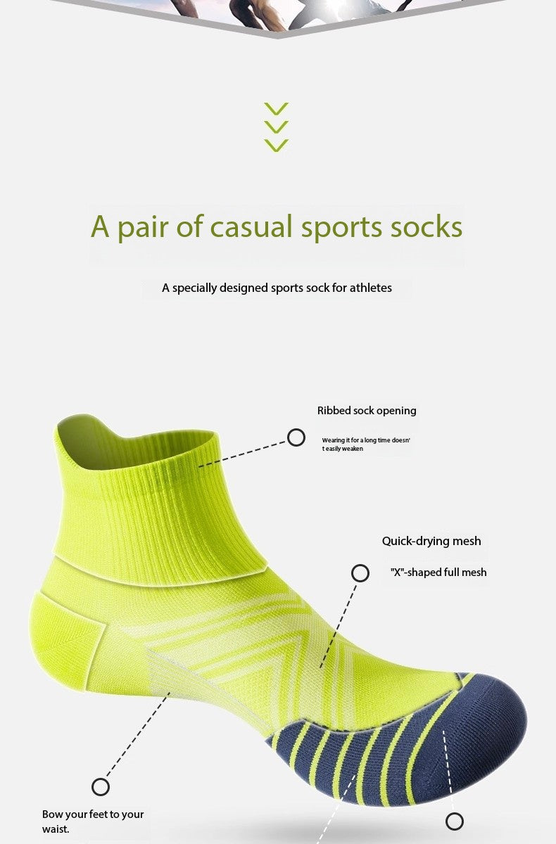 Men’s Quick-Dry Running Socks – Lightweight Breathable Mid-Calf Sports Socks for Marathon & Summer Training