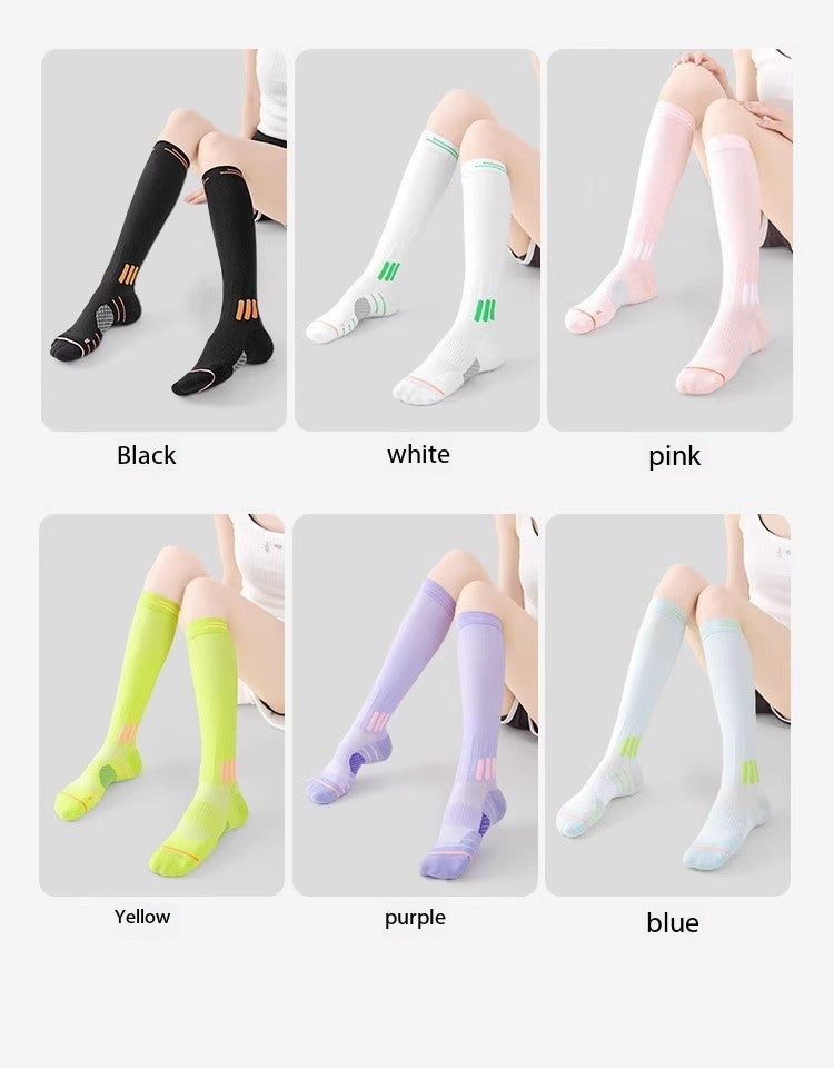 Women’s Compression Calf Socks – Spring & Autumn Sports Long Socks with Towel Sole, Sweat-Wicking & Anti-Odor