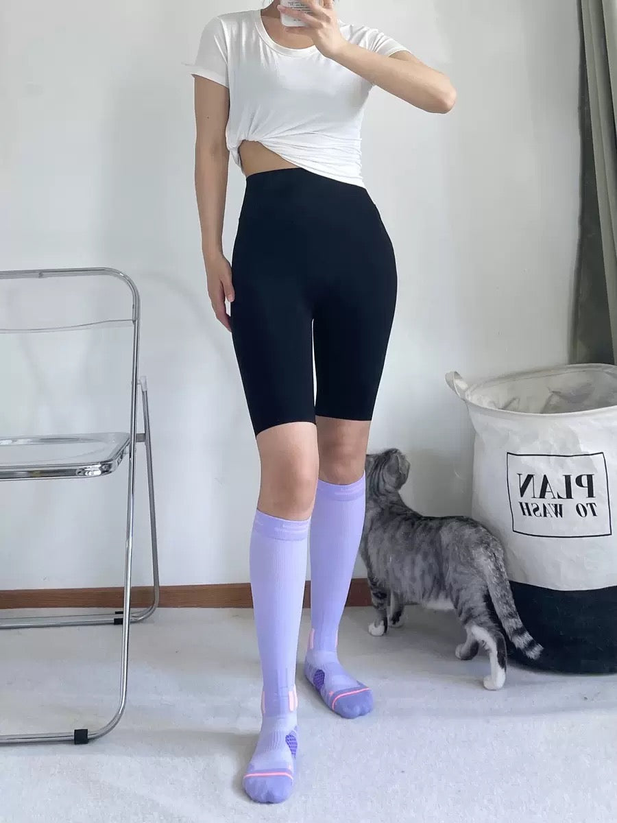 Women’s Compression Calf Socks – Spring & Autumn Sports Long Socks with Towel Sole, Sweat-Wicking & Anti-Odor