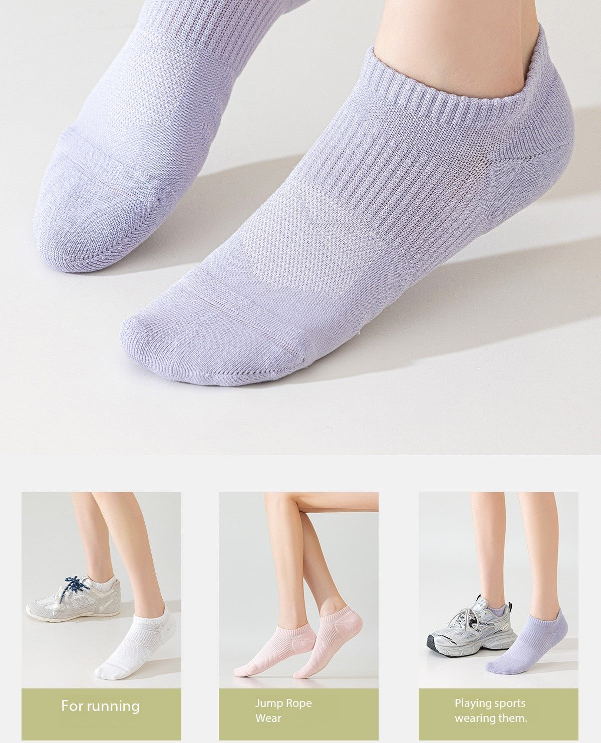 Women’s Summer Sports Socks – Lightweight Short Socks with Towel Sole, Breathable, Sweat-Wicking & Anti-Bacterial