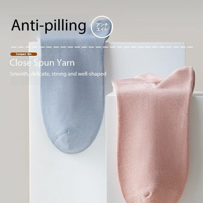 Women’s Low-Cut Cotton Socks – Thin Summer Ankle Liner Socks for Spring & Autumn, Casual Japanese Style