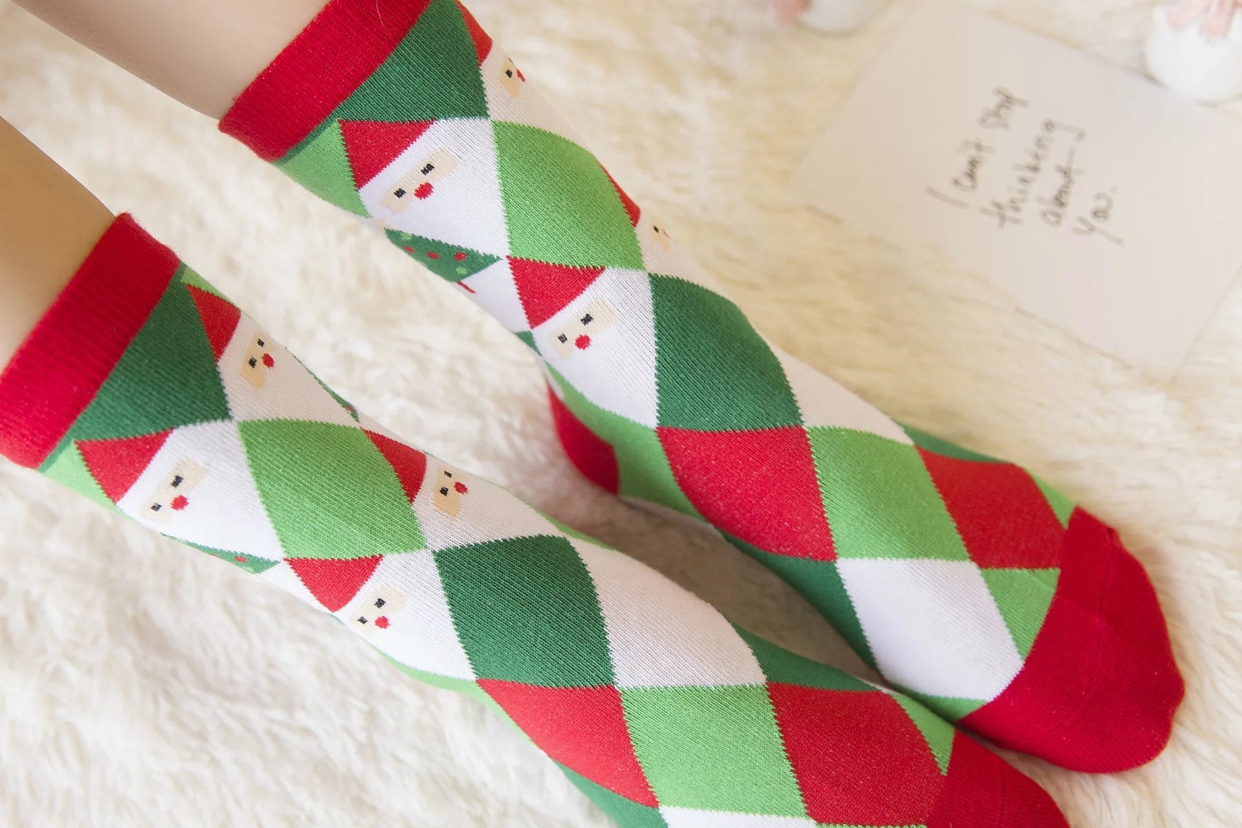 Christmas Socks Gift Box – 5 Pairs Cotton Crew Socks