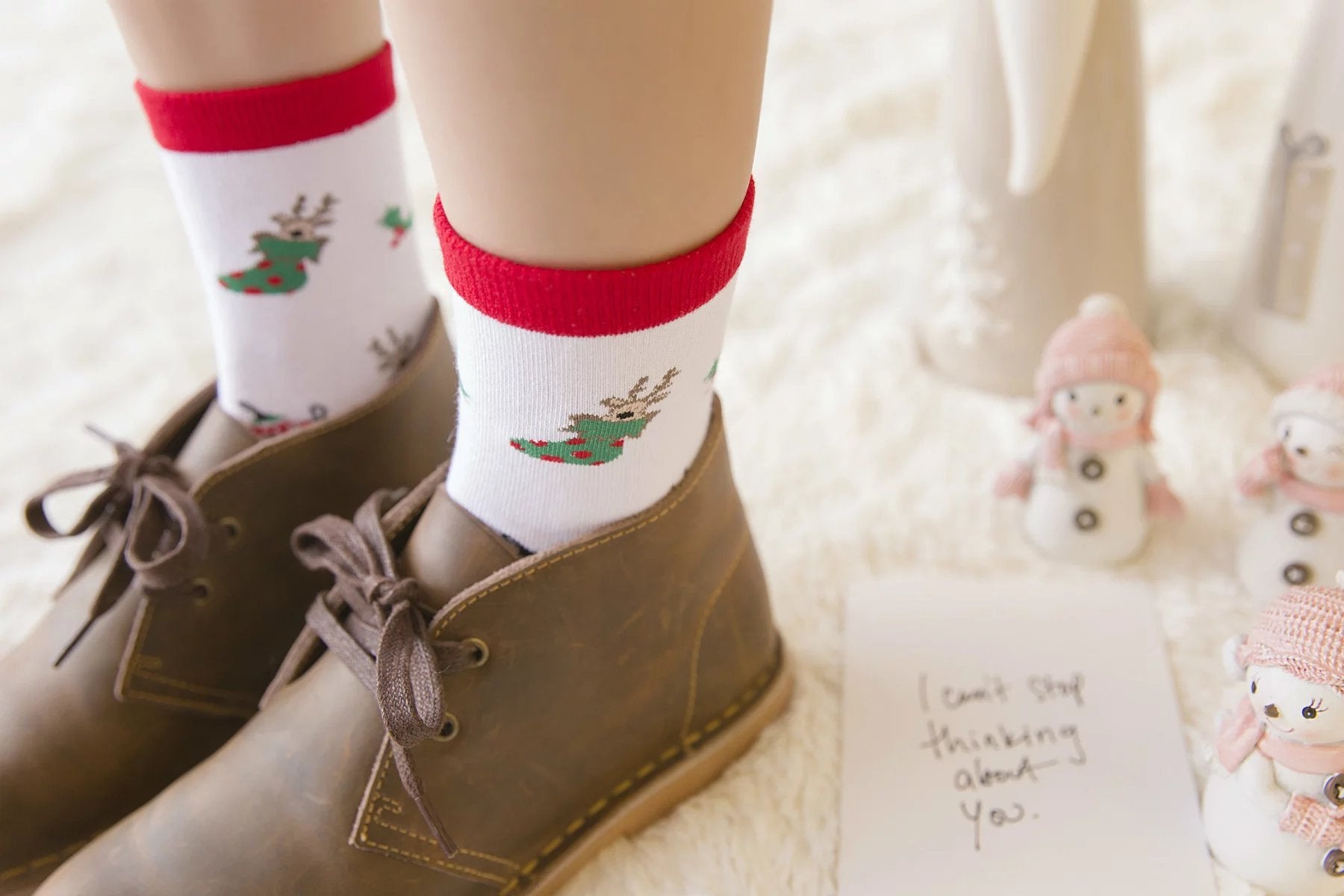 Christmas Socks Gift Box – 5 Pairs Cotton Crew Socks