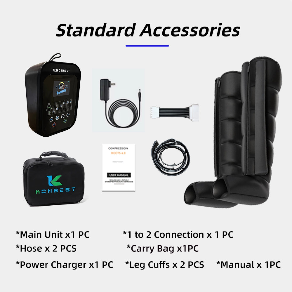 Wave Compression Massage Boots – Leg & Foot Recovery with 6 Airbags & Adjustable Modes